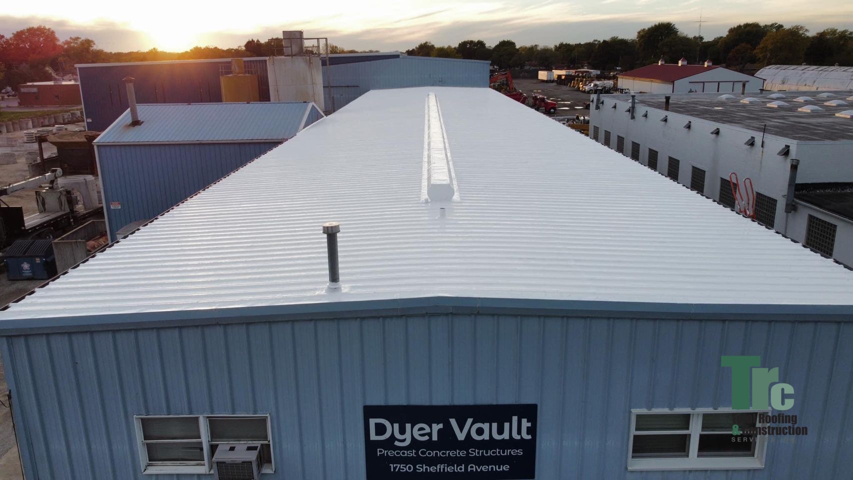We installed the Tri-built roof coating product on this metal facility. 