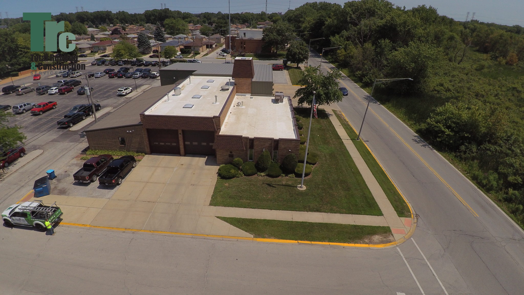 Calumet City Fire station received new metal flashing and TPO roofing system. 